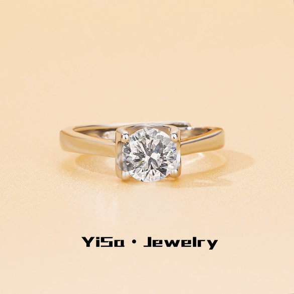 Light Luxury Fashion Design Opening Inlaid Zircon Ring For Women Jewelry With Constellation Pattern Copper Material