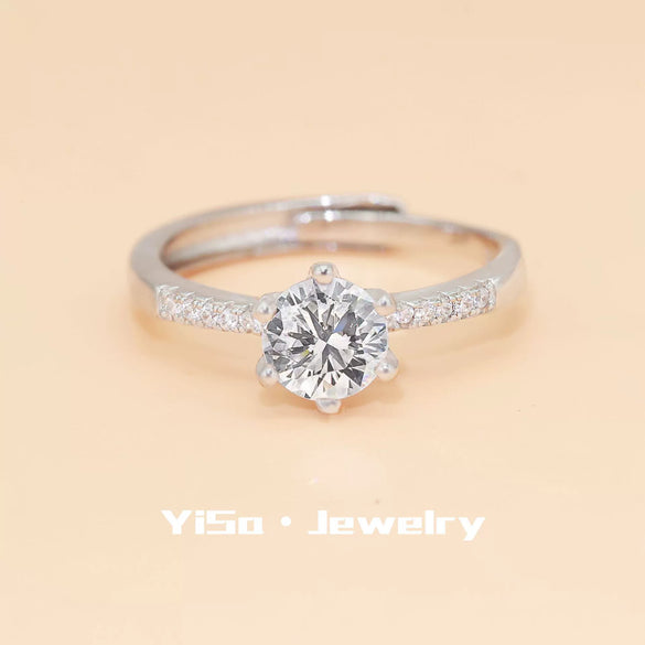 Light Luxury Fashion Design Opening Inlaid Zircon Ring For Women Jewelry With Constellation Pattern Copper Material