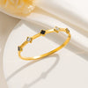 Light Luxury Fashion Geometric Four Leaf Flower Titanium Steel 18K Gold Plated Bracelet