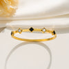 Light Luxury Fashion Geometric Four Leaf Flower Titanium Steel 18K Gold Plated Bracelet