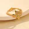 Light Luxury Fashion Stainless Steel Adjustable Ring With Electroplating Geometric Design For Women