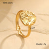 Light Luxury Fashion Stainless Steel Adjustable Ring With Electroplating Geometric Design For Women