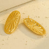 Light Luxury Fashion Stainless Steel Earrings Ring Bracelet Combination With Geometric Design And Electroplating