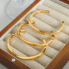 Light Luxury Fashion 316L Stainless Steel Goldplated Mobius Ring Open Bracelet Jewelry