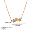 Light Luxury Fashion Zircon Stainless Steel Star Moon Pendant Necklace With Electroplating