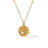 Light Luxury Fashion Zircon Stainless Steel Star Moon Pendant Necklace With Electroplating