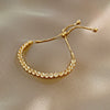Light Luxury Fashionable Temperament Allmatch Simple Geometric Pearl Bracelet Made Of Copper With Electroplating For Women