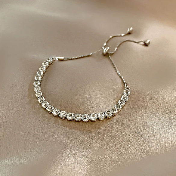Light Luxury Fashionable Temperament Allmatch Simple Geometric Pearl Bracelet Made Of Copper With Electroplating For Women