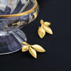 Light Luxury Flower Petal Leaf Stainless Steel Women's Earrings Vacuum Plated 18K Gold