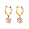 Light Luxury Flower Snowflake Earrings For Women With Silver Needle Copper Zircon Inlay And Diamond Cut Finish