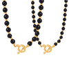 Light Luxury Geometric Black Agate Handmade Titanium Steel Ball Necklace Unisex