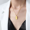 Light Luxury Geometric Black Agate Handmade Titanium Steel Ball Necklace Unisex