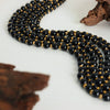 Light Luxury Geometric Black Agate Handmade Titanium Steel Ball Necklace Unisex