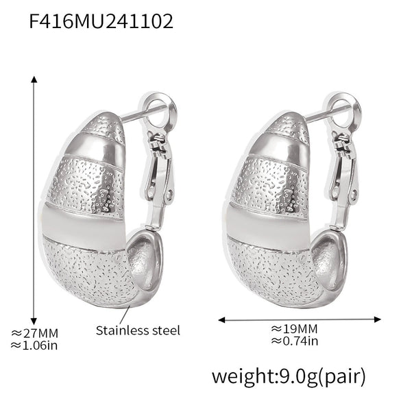Light Luxury Geometric Crescent Stainless Steel 18K Gold Plated Women's Earrings