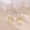 Light Luxury Geometric Irregular Lines Hollow Wide Ring Inlaid With Gold Stainless Steel Ring For Women