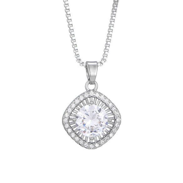 Light Luxury Geometric Large Round Gemstone Copper Inlaid Zircon Necklace