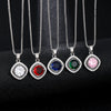 Light Luxury Geometric Large Round Gemstone Copper Inlaid Zircon Necklace