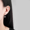 Light Luxury Geometric Round Bead Earrings For Women In 925 Sterling Silver With Electroplated Finish