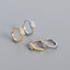 Light Luxury Geometric S925 Silver Diamondembedded Earrings For Women With Electroplating