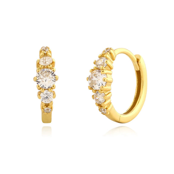 Light Luxury Geometric S925 Silver Electroplated Diamond Zircon Earrings For Women