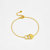 Light Luxury Geometric S925 Sterling Silver Electroplated Ring Link Bracelet For Women