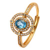 Light Luxury Geometric S925 Sterling Silver 18K Gold Plated Natural Color Gem Set Ring For Women Jewelry Accessories