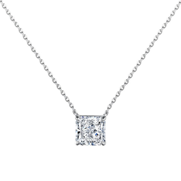 Light Luxury Geometric S925 Sterling Silver Necklace With Ice Flower Cut Zircon Inlaid And Electroplating