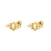 Light Luxury Geometric Screw Ear Nail For Women S925 Silver Electroplated