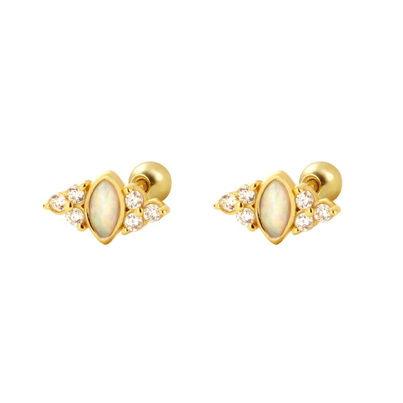 Light Luxury Geometric Screw Ear Nail For Women S925 Silver Electroplated