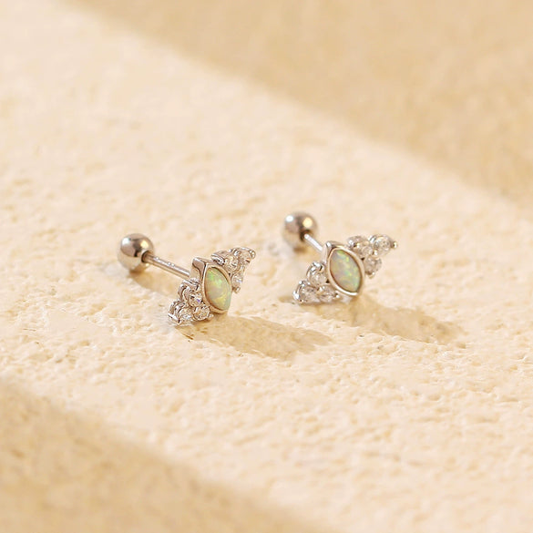 Light Luxury Geometric Screw Ear Nail For Women S925 Silver Electroplated