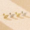 Light Luxury Geometric Screw Ear Nail For Women S925 Silver Electroplated
