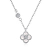 Light Luxury Geometric 925 Silver Necklace With Flower Four Leaf Clover Fritillary Agate Zircon For Women