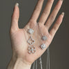 Light Luxury Geometric 925 Silver Necklace With Flower Four Leaf Clover Fritillary Agate Zircon For Women