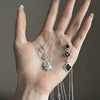 Light Luxury Geometric 925 Silver Necklace With Flower Four Leaf Clover Fritillary Agate Zircon For Women