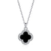 Light Luxury Geometric 925 Silver Necklace With Flower Four Leaf Clover Fritillary Agate Zircon For Women