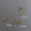 Light Luxury Geometric Simple Earrings And Necklace Set For Women 316L Stainless Steel 18K Gold Plated Electroplating Jewelry