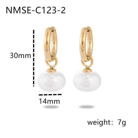 Light Luxury Geometric Stainless Steel Electroplated Earrings For Women