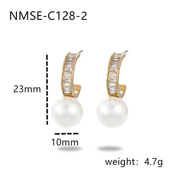 Light Luxury Geometric Stainless Steel Electroplated Earrings For Women