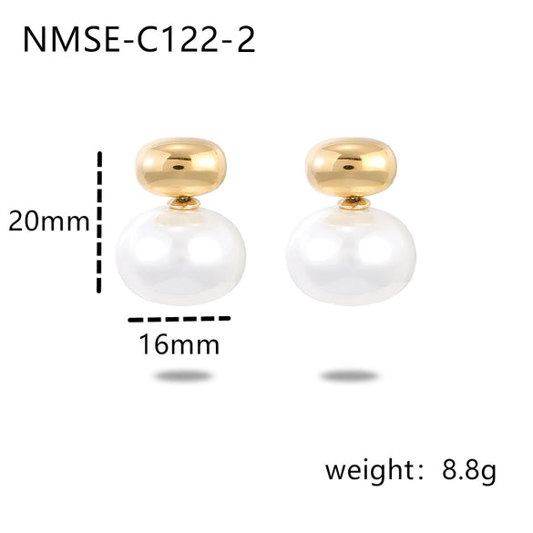 Light Luxury Geometric Stainless Steel Electroplated Earrings For Women