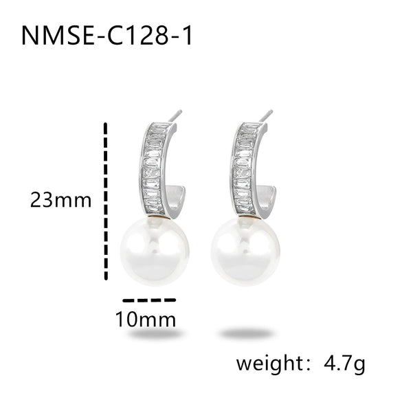 Light Luxury Geometric Stainless Steel Electroplated Earrings For Women