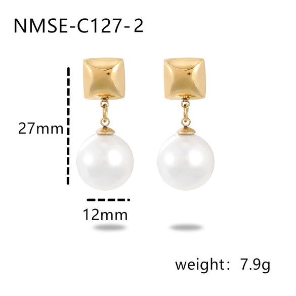 Light Luxury Geometric Stainless Steel Electroplated Earrings For Women