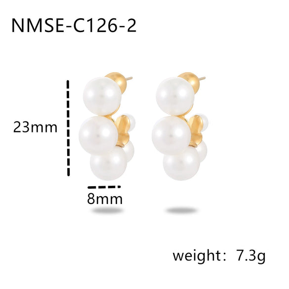 Light Luxury Geometric Stainless Steel Electroplated Earrings For Women