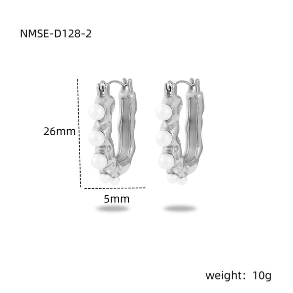 Light Luxury Geometric Stainless Steel Electroplated Earrings For Women