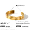 Light Luxury Geometric Stainless Steel Open Bracelet With 18K Gold Vacuum Plating For Women