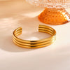 Light Luxury Geometric Stainless Steel Open Bracelet With 18K Gold Vacuum Plating For Women