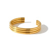 Light Luxury Geometric Stainless Steel Open Bracelet With 18K Gold Vacuum Plating For Women