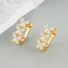 Light Luxury Geometric U Shaped Butterfly Earrings For Women In S925 Silver With Electroplated Diamond Inlay