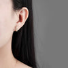 Light Luxury Geometric U Shaped Butterfly Earrings For Women In S925 Silver With Electroplated Diamond Inlay