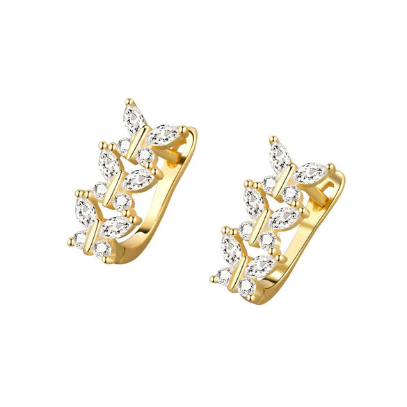 Light Luxury Geometric U Shaped Butterfly Earrings For Women In S925 Silver With Electroplated Diamond Inlay