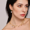 Light Luxury Geometric Zircon Freshwater Pearl Earrings With Electroplating